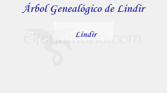 Árbol Genealógico de Lindir - Fenopaedia: la enciclopedia Tolkien de Elfenomeno.com