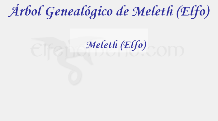Árbol Genealógico de Meleth (Elfo) - Fenopaedia: la enciclopedia Tolkien de Elfenomeno.com