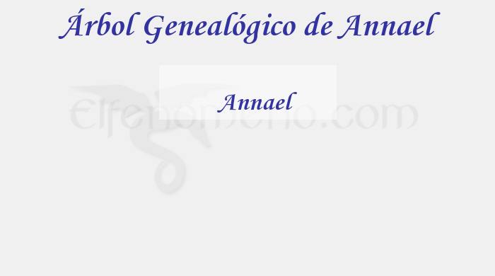 Árbol Genealógico de Annael - Fenopaedia: la enciclopedia Tolkien de Elfenomeno.com