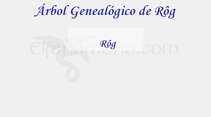 Árbol Genealógico de Rôg - Fenopaedia: la enciclopedia Tolkien de Elfenomeno.com