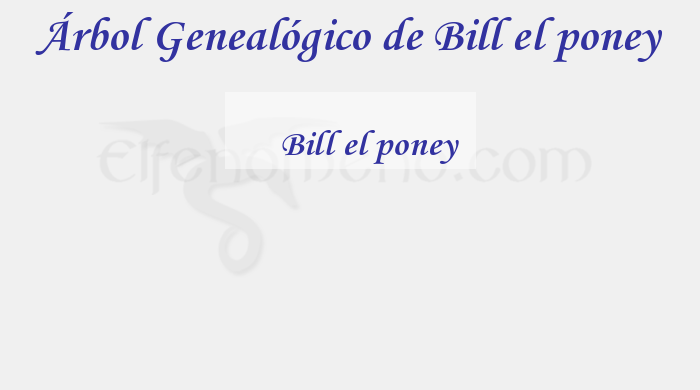 Árbol Genealógico de Bill el poney - Fenopaedia: la enciclopedia Tolkien de Elfenomeno.com