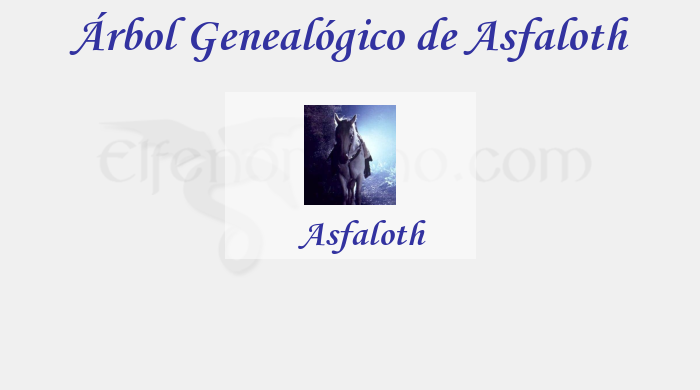 Árbol Genealógico de Asfaloth - Fenopaedia: la enciclopedia Tolkien de Elfenomeno.com