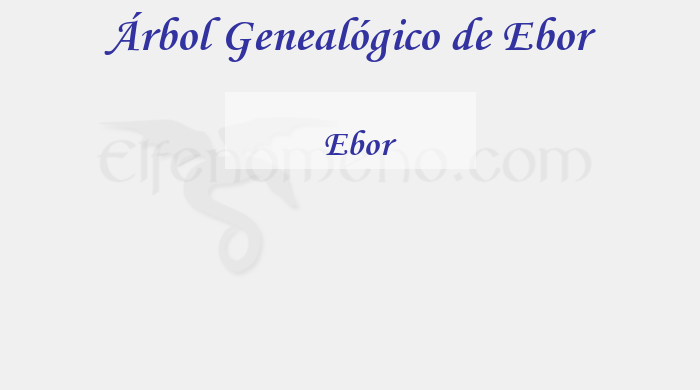 Árbol Genealógico de Ebor - Fenopaedia: la enciclopedia Tolkien de Elfenomeno.com