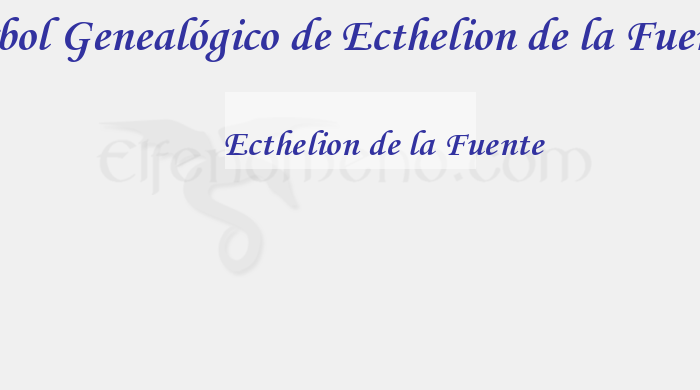 Árbol Genealógico de Ecthelion de la Fuente - Fenopaedia: la enciclopedia Tolkien de Elfenomeno.com
