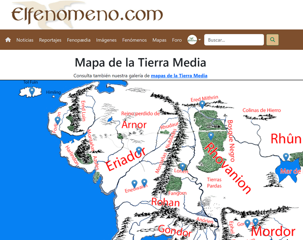 Mapa interactivo de la Tierra Media