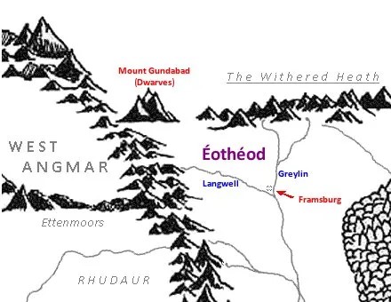 Localización de la tierra de los Éothéod