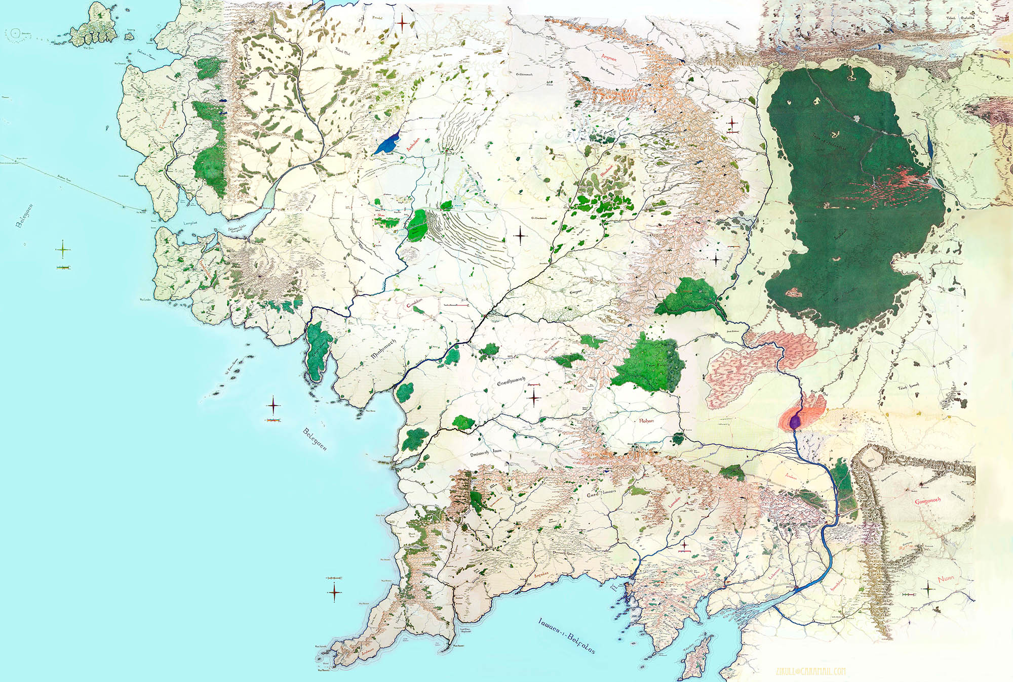 Mapa MERP de la Tierra Media