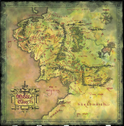 Mapa de la Tierra Media de las películas de Peter Jackson