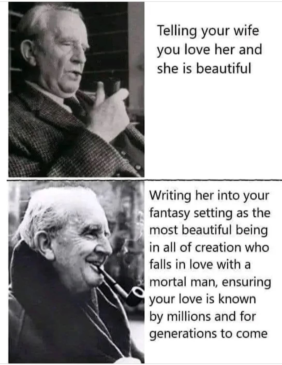 Meme sobre el amor de Tolkien