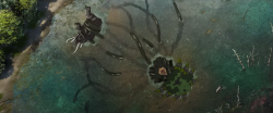 Un Kraken atrapando al Mûmak que perseguía a Héra