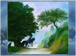 Jinetes Negros en La Comarca, de John Howe
