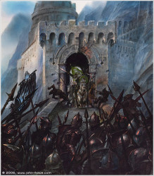La carga de los Rohirrim en el Abismo de helm, de Howe