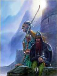 Legolas y Gimli en el Abismo de Helm de John Howe