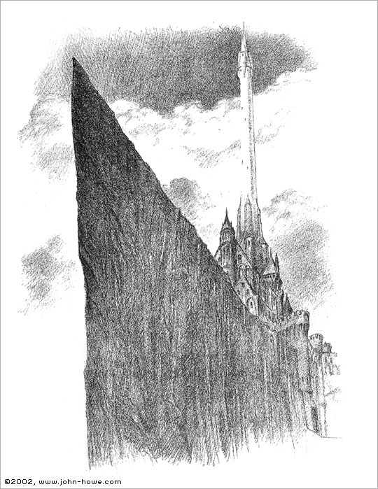 Minas Tirith, boceto de John Howe