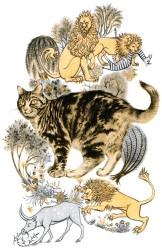 Ilustración de Pauline Baynes para el poema de Tolkien "Gato"