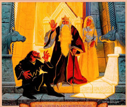 El Rey Théoden y Lengua de Serpiente