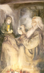Gandalf y Frodo en Bolsón Cerrado