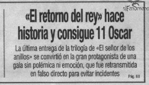 Los Oscars 2004 en la Prensa española: La Razón