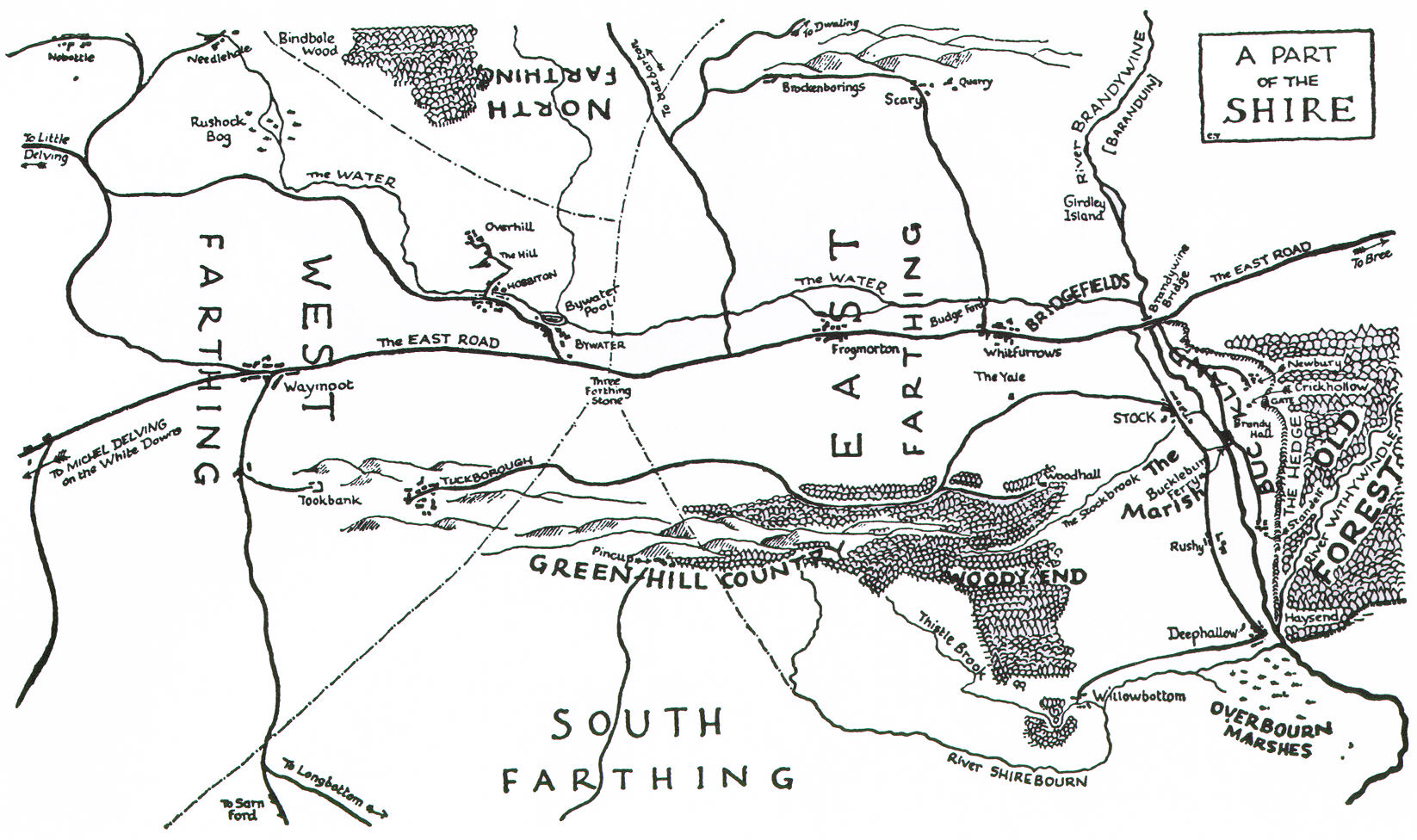 Mapa de La Comarca (inglés)